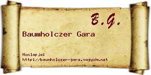 Baumholczer Gara névjegykártya